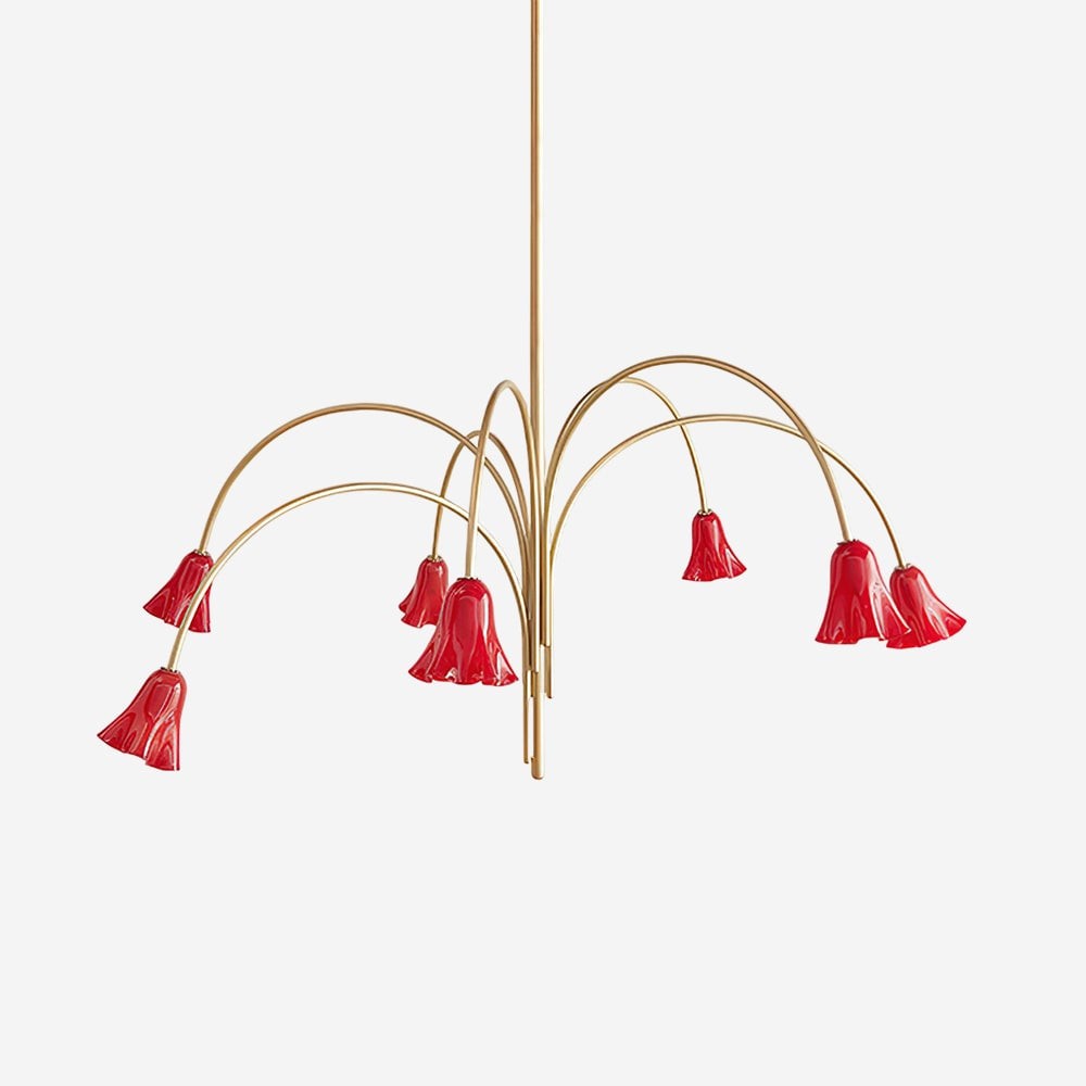 Bellina Modern Romantic Chandelier - Botanical Lily Design with Glass Flowers KL1449