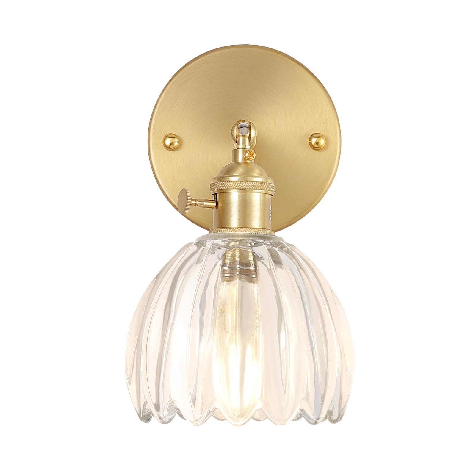 Antique Brass Tulip Glass Wall Light KL93