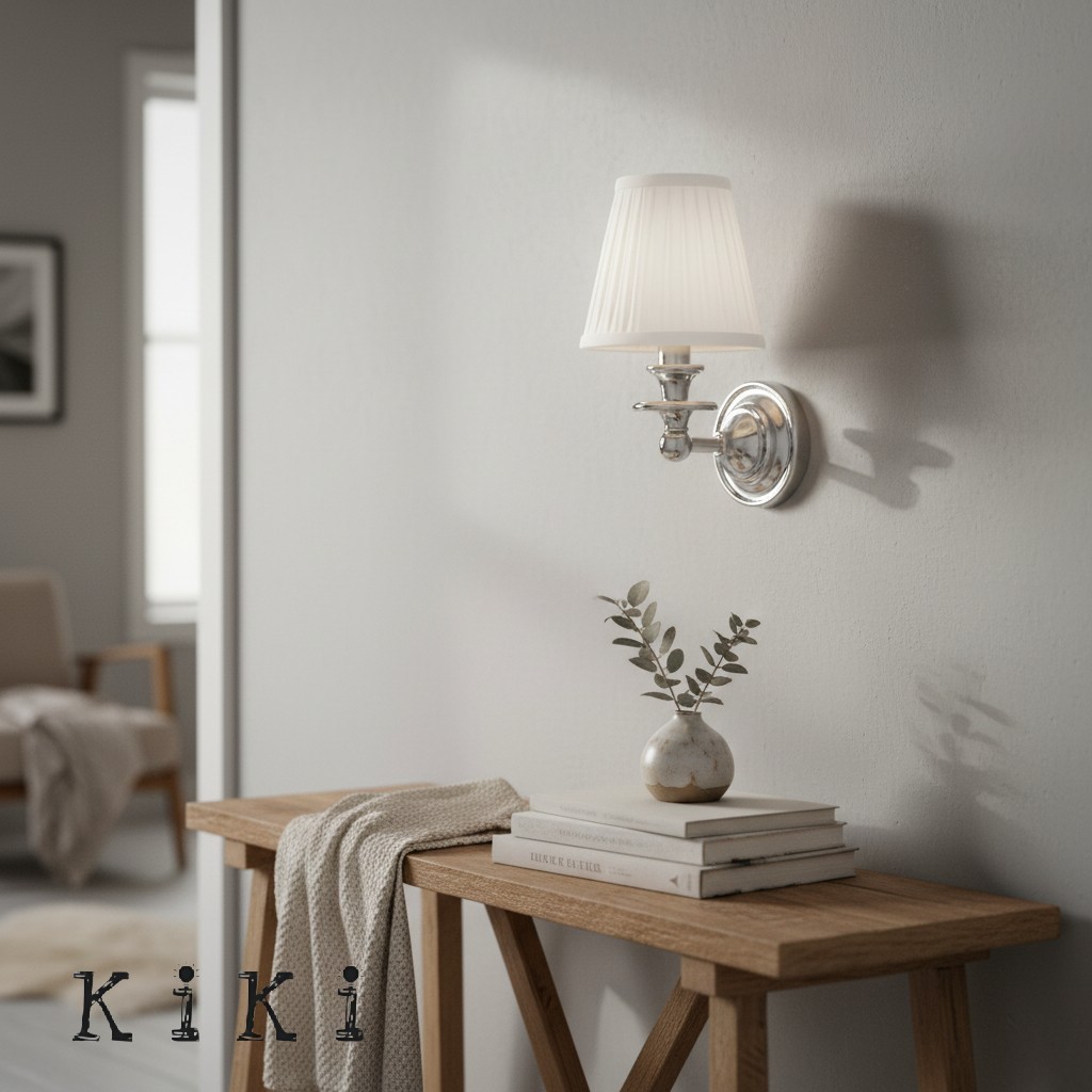 Kalvora Classic Sculpted Wall Sconce – Fabric Shade Sconce For Indoor Accent Lighting KL1162