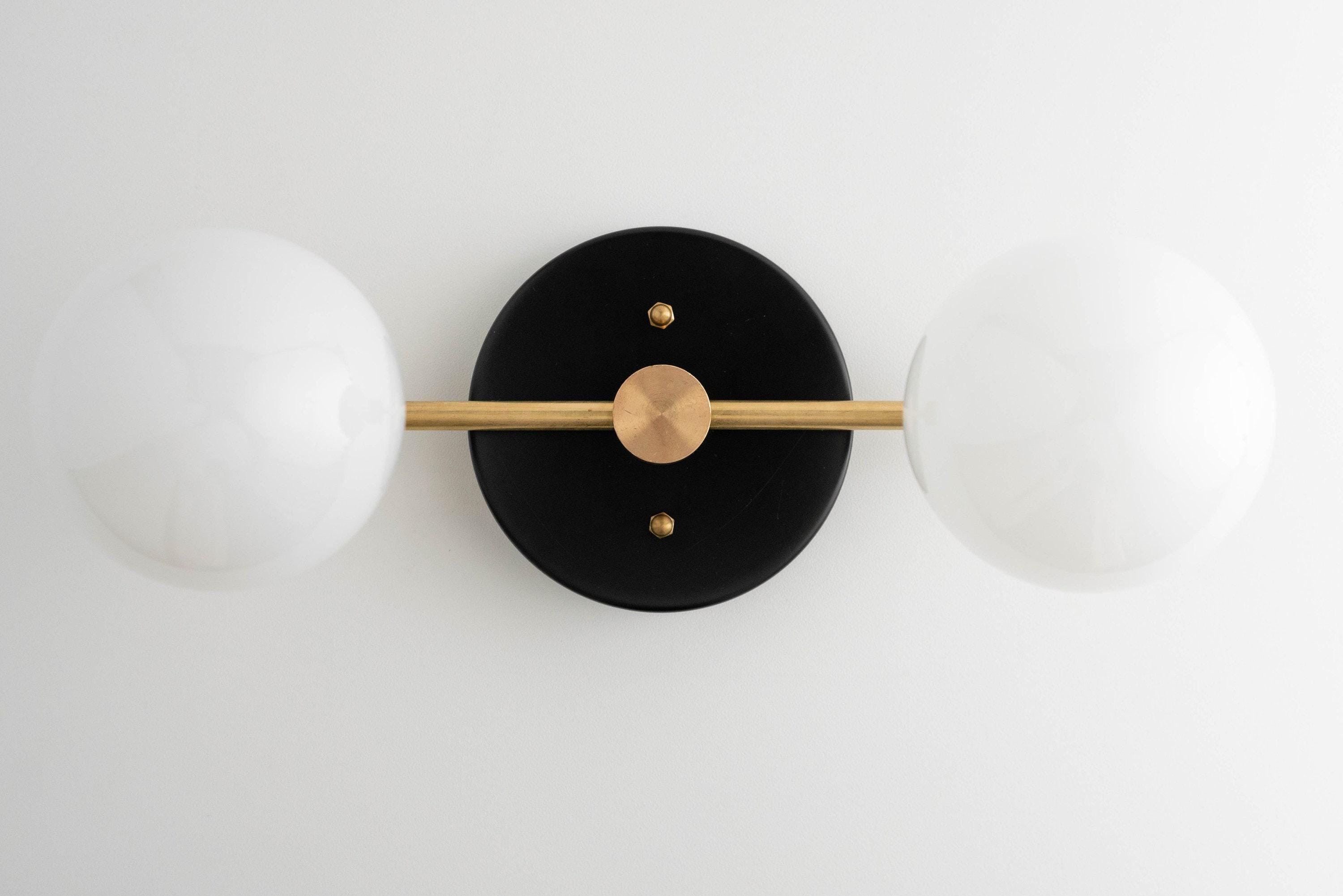 Glorica Glass Vanity Light - Modern Brass Wall Sconce for Bathroom Style KL1422