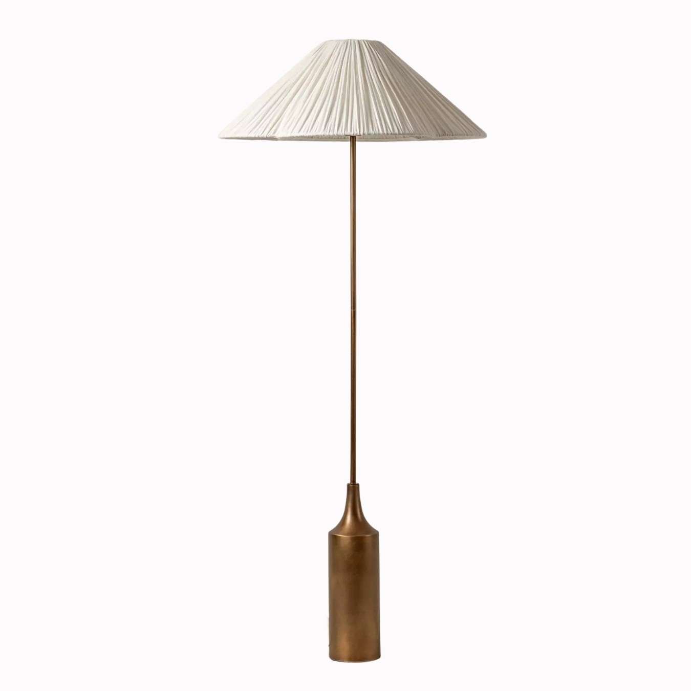 Linen Scalloped Floor Lamp – Soft Linen Pleats with Refined Metal Base KL1535