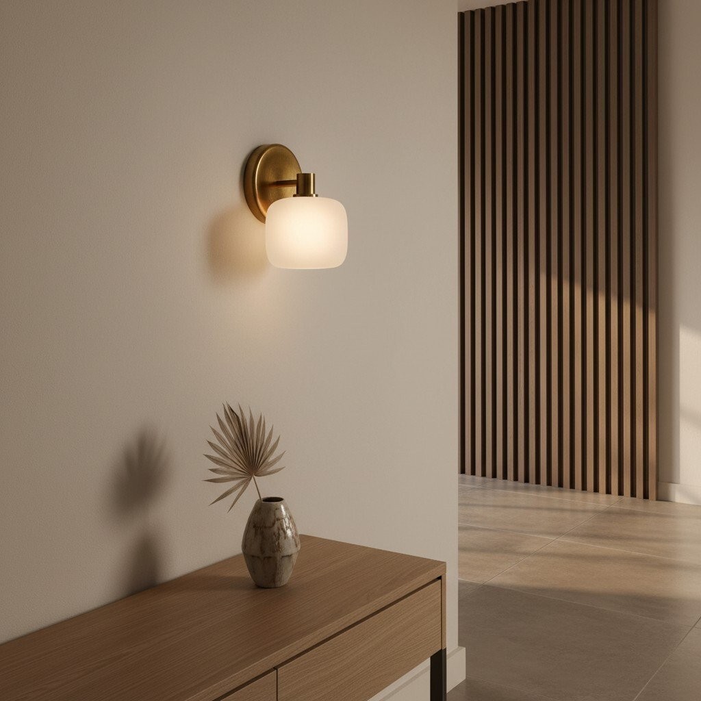 Lirra Frosted Glass Cylinder Wall Lamp - Modern Minimal Bathroom Vanity KL1698