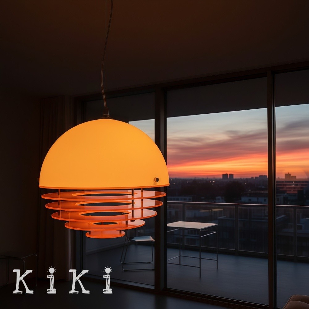 Sunset Pendant Light - Medieval Bauhaus Orange Orb Pendant Light KL880
