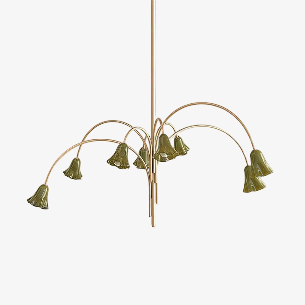 Bellina Modern Romantic Chandelier - Botanical Lily Design with Glass Flowers KL1449
