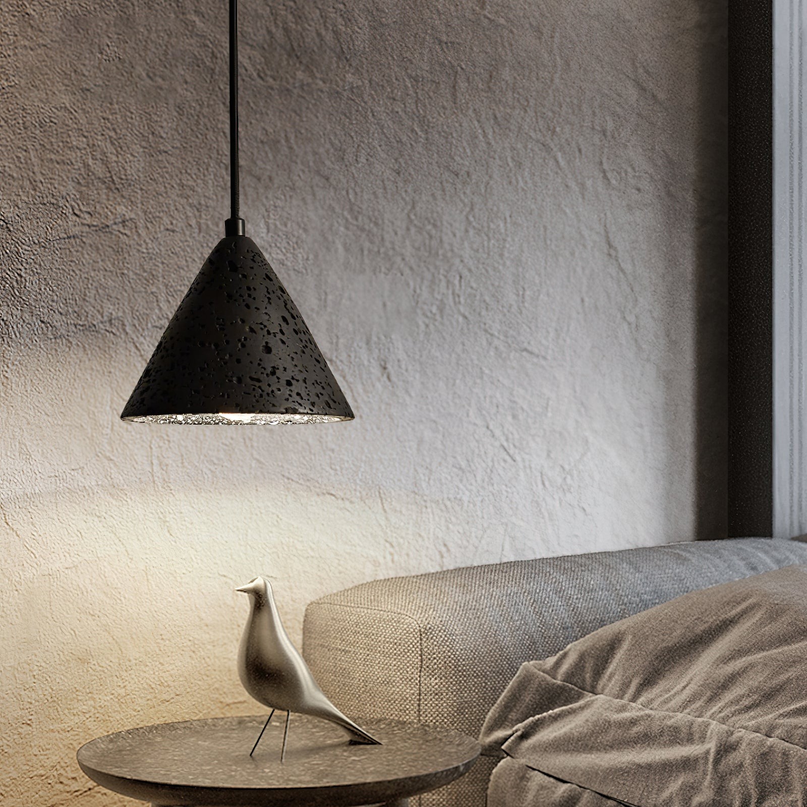 Wabi-Sabi Style Creative Travertine Pendant Light KL679