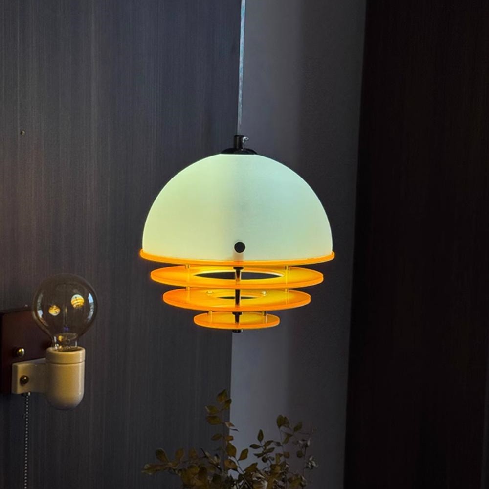 Sunset Pendant Light - Medieval Bauhaus Orange Orb Pendant Light KL880