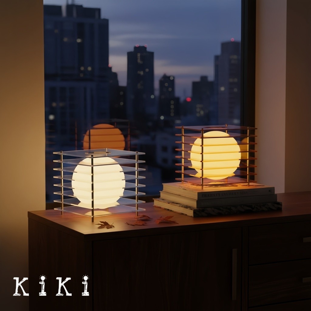 Afterglow Cube Table Lamp - Geometric Sphere Lighting for Bedroom Lighting KL2062