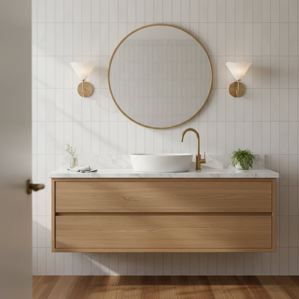 Kysara Floral Design Wall Sconce - Chic Satin Brass Sconce for Bathroom and Hallway KL1628