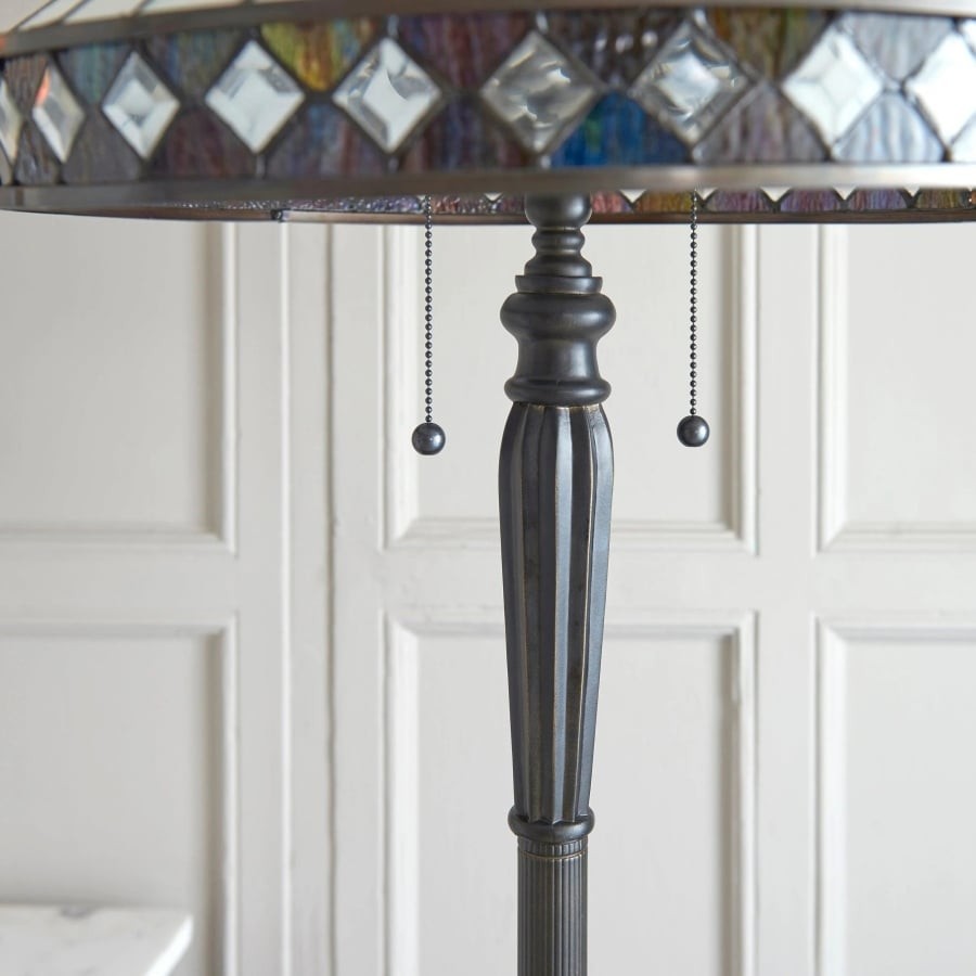 TF Fargo Geometric Art Deco Tiffany Floor Lamp for Living Room Corner Lighting KL1808