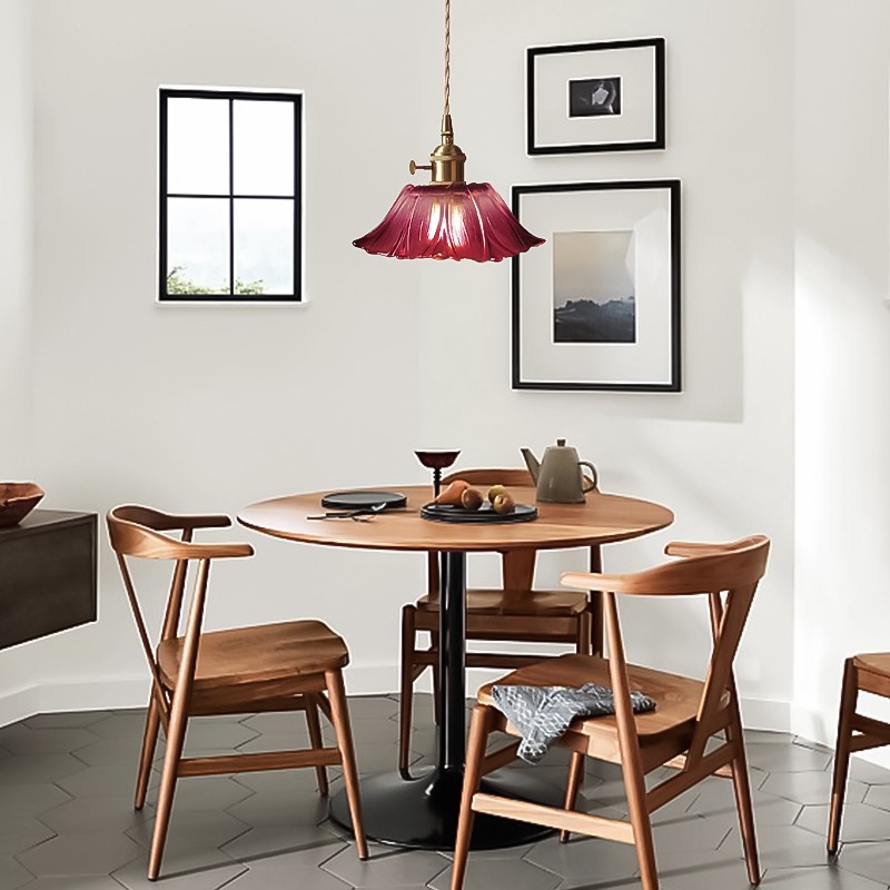 Retro Lotus Creative Glass Pendant Lamp