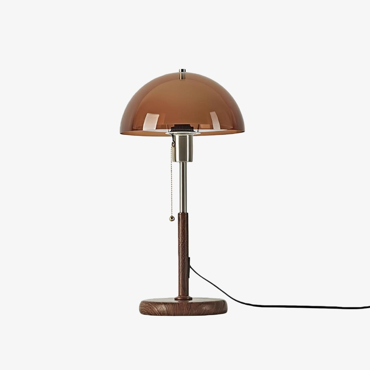 Afterglow Round Dome Table Lamp -  Acrylic and Wood Lighting for Modern Retro Bedroom KL2143
