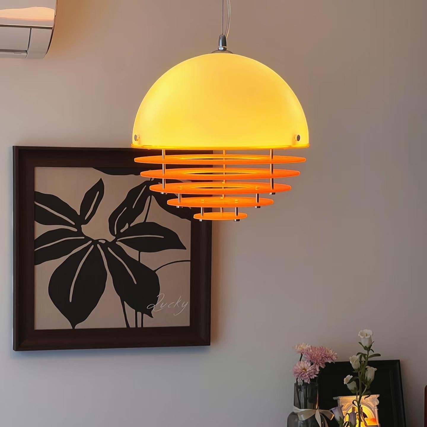 Sunset Pendant Light - Medieval Bauhaus Orange Orb Pendant Light KL880