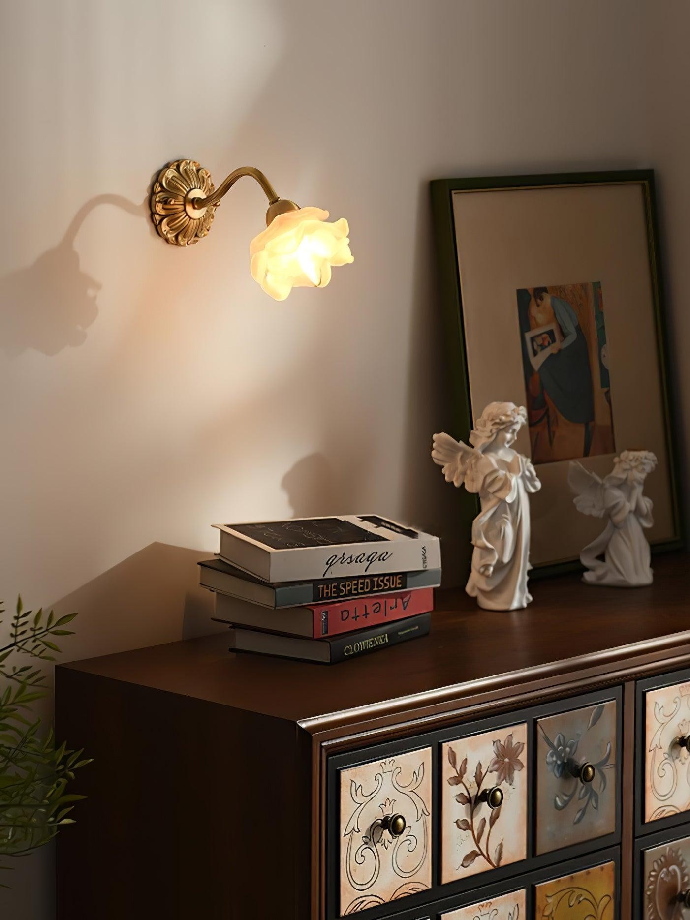 Brass Rose Wall Light KL264