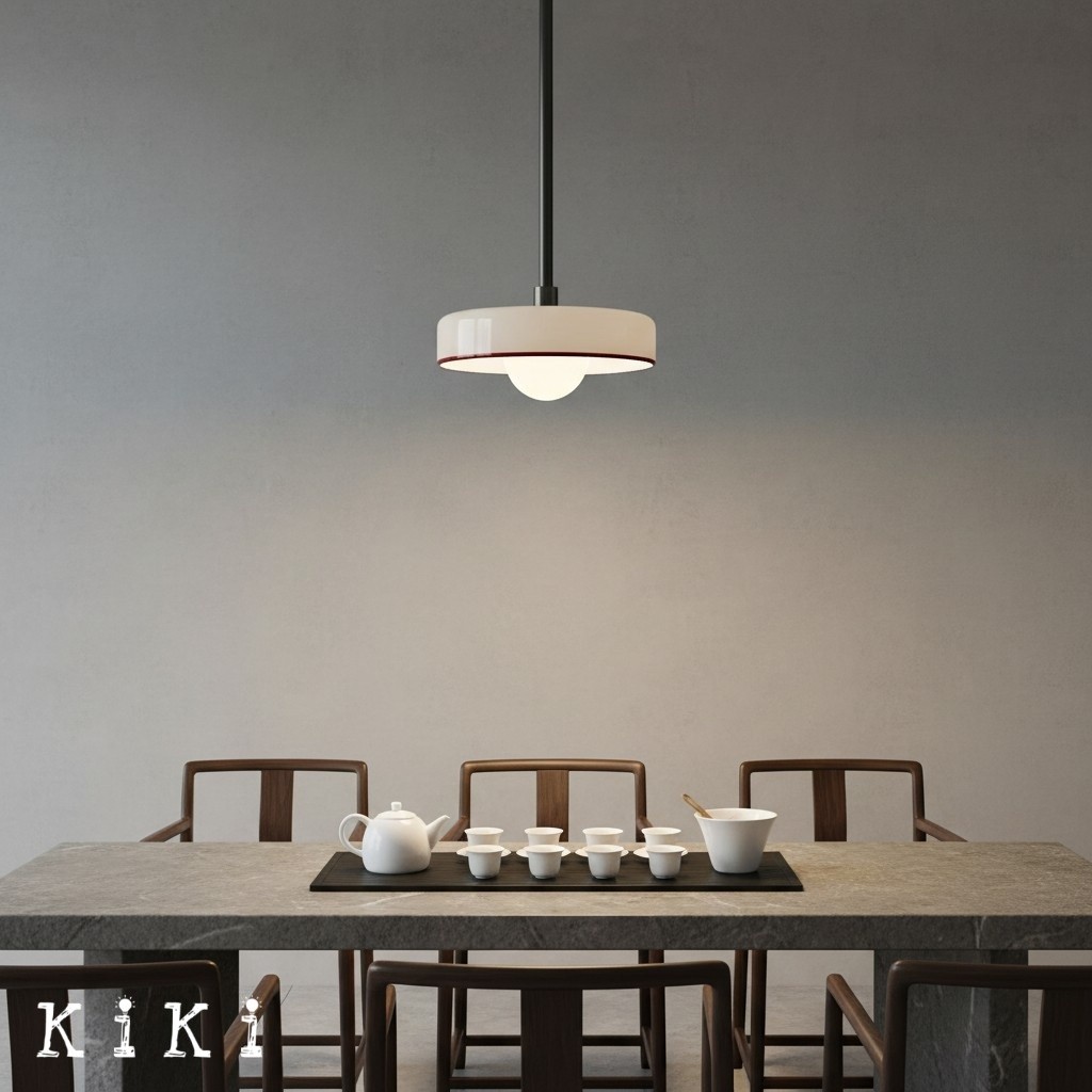 Metal Rod Glass Disc Orb Pendant Light KL923