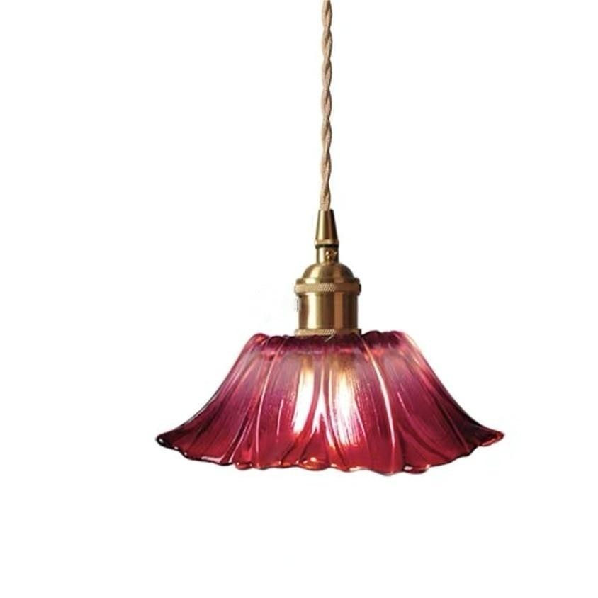 Retro Lotus Creative Glass Pendant Lamp