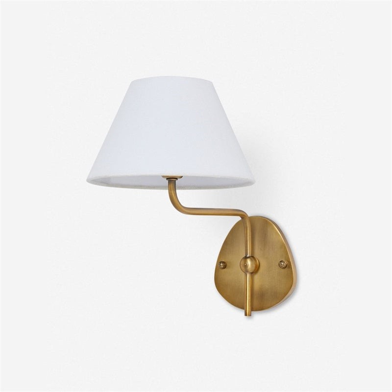 Kulo Classic Brass Wall Lamp – Modern Fabric Shade Wall Sconce for Bedroom or Hallway KL1533