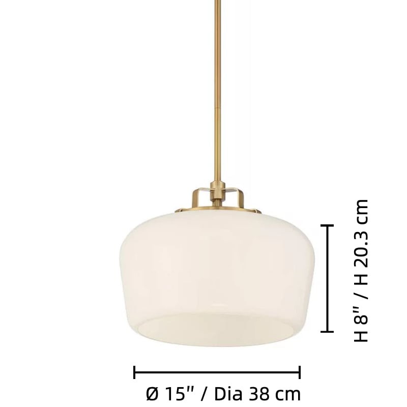 Lirra Minimalist Globe Pendant Light - Opal Glass Finish Lamp for Dining Area or Kitchen KL1714