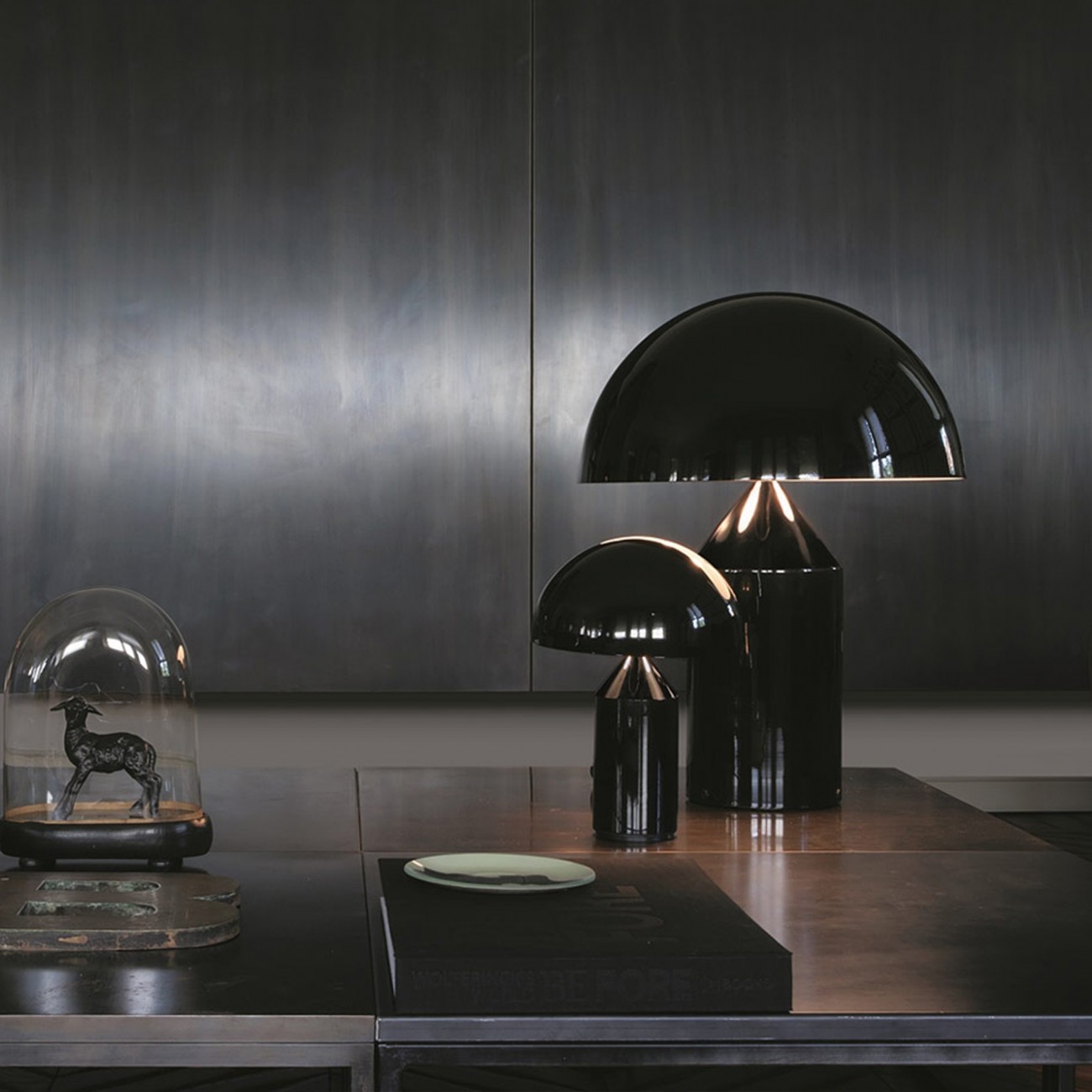 Atollo Metal Table Lamp - Decorative Dome Table Light for Office or Lounge