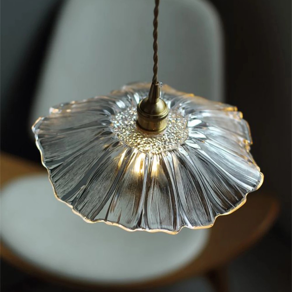 Retro Lotus Creative Glass Pendant Lamp