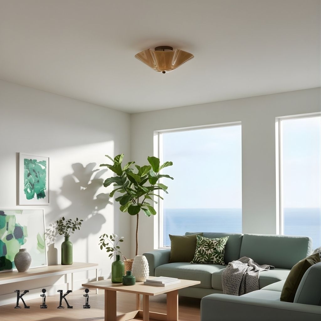 Bellina Minimalist Glass Ceiling Light - Elegant Modern Lighting for Living Areas KL1439