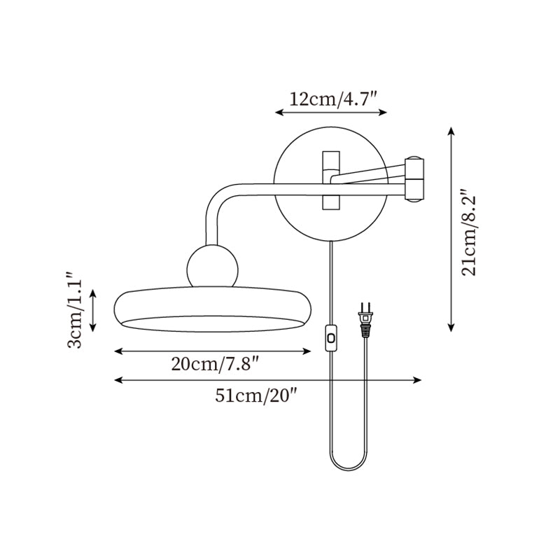 Karlin Plug In Wall Lamp D21