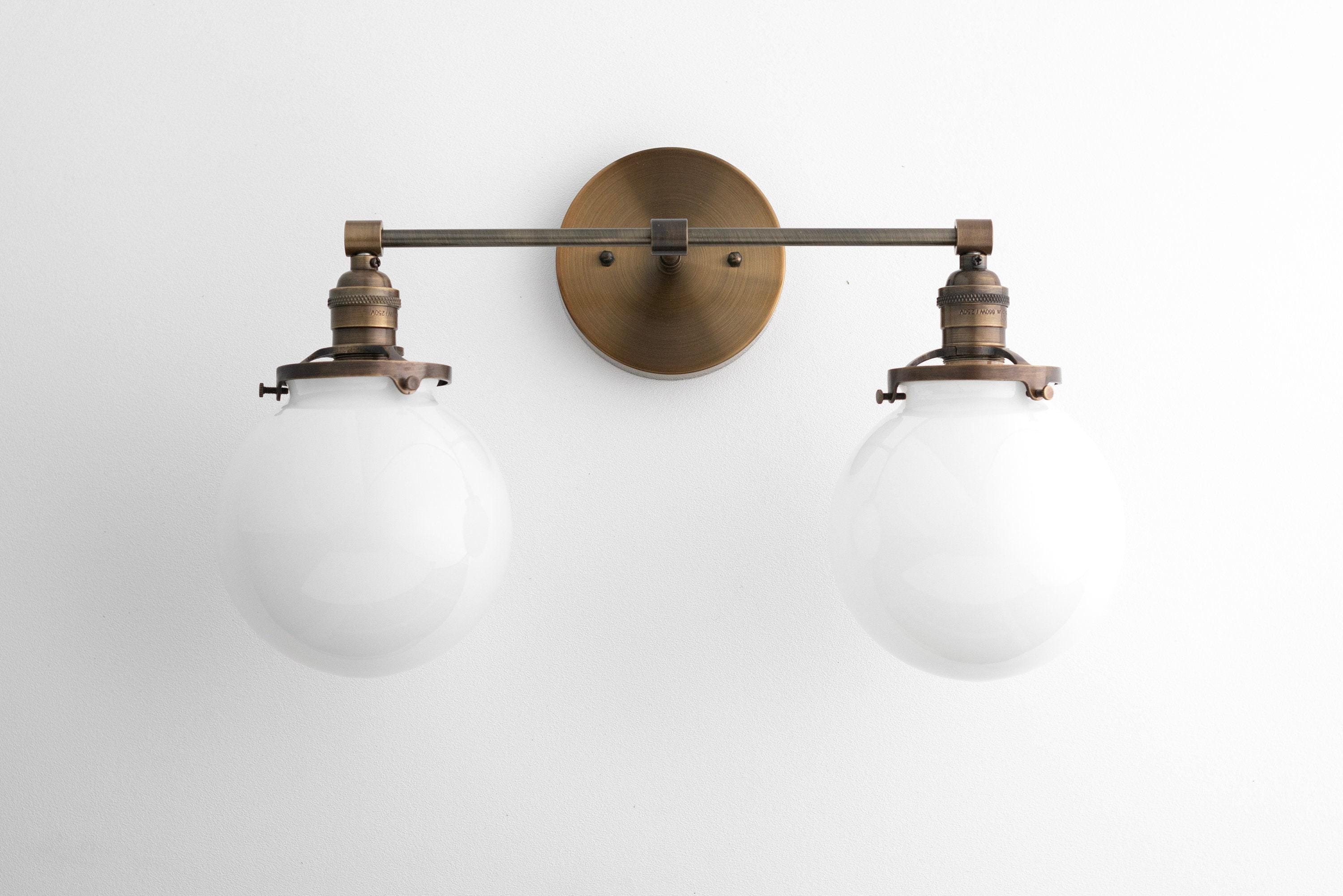 Lumio Globe Glass Globe Vanity Light - Modern Two Light Bathroom Sconce KL1404