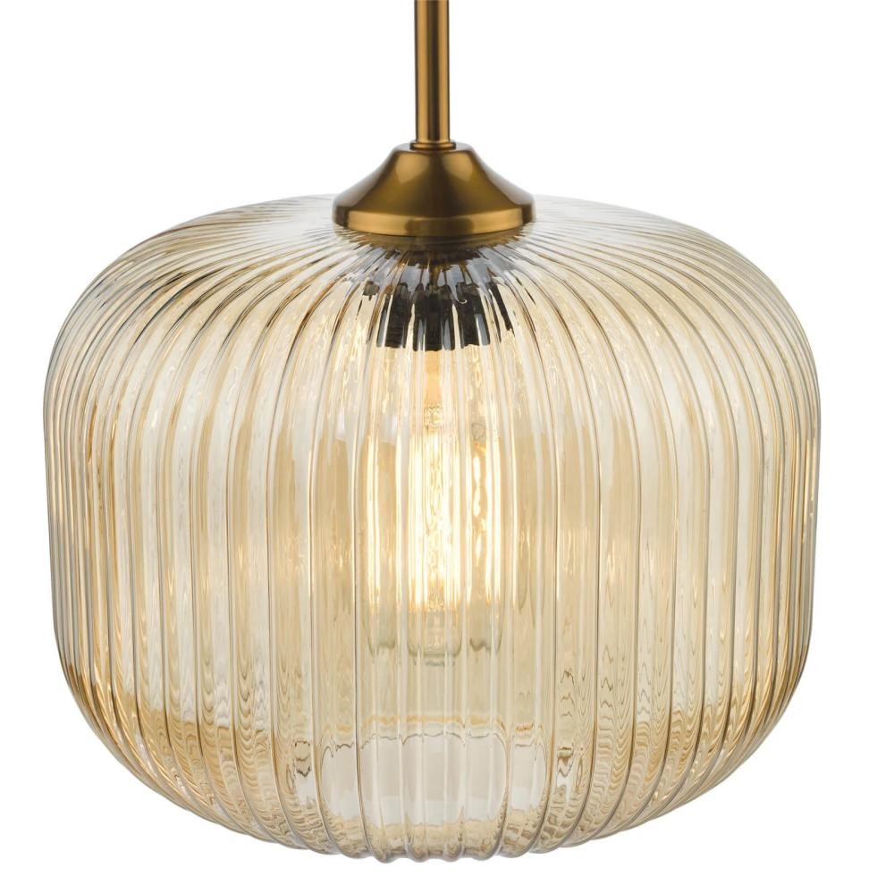 Demarius 1 Light Ribbed Glass Pendant Lamp