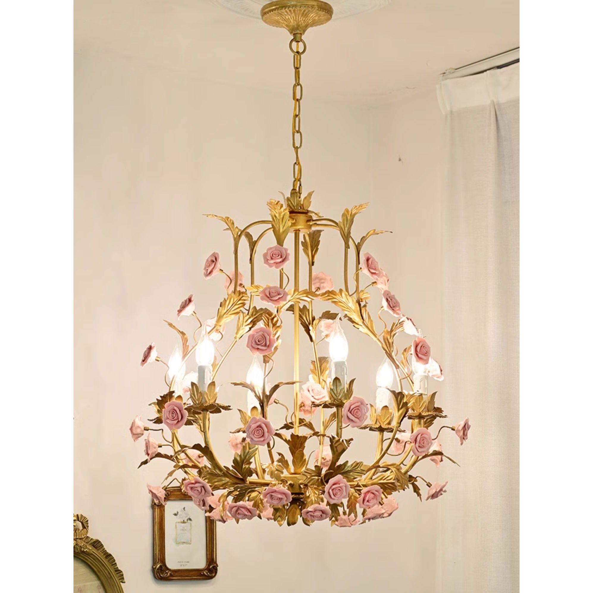 Ceramic Rose Chandelier D673