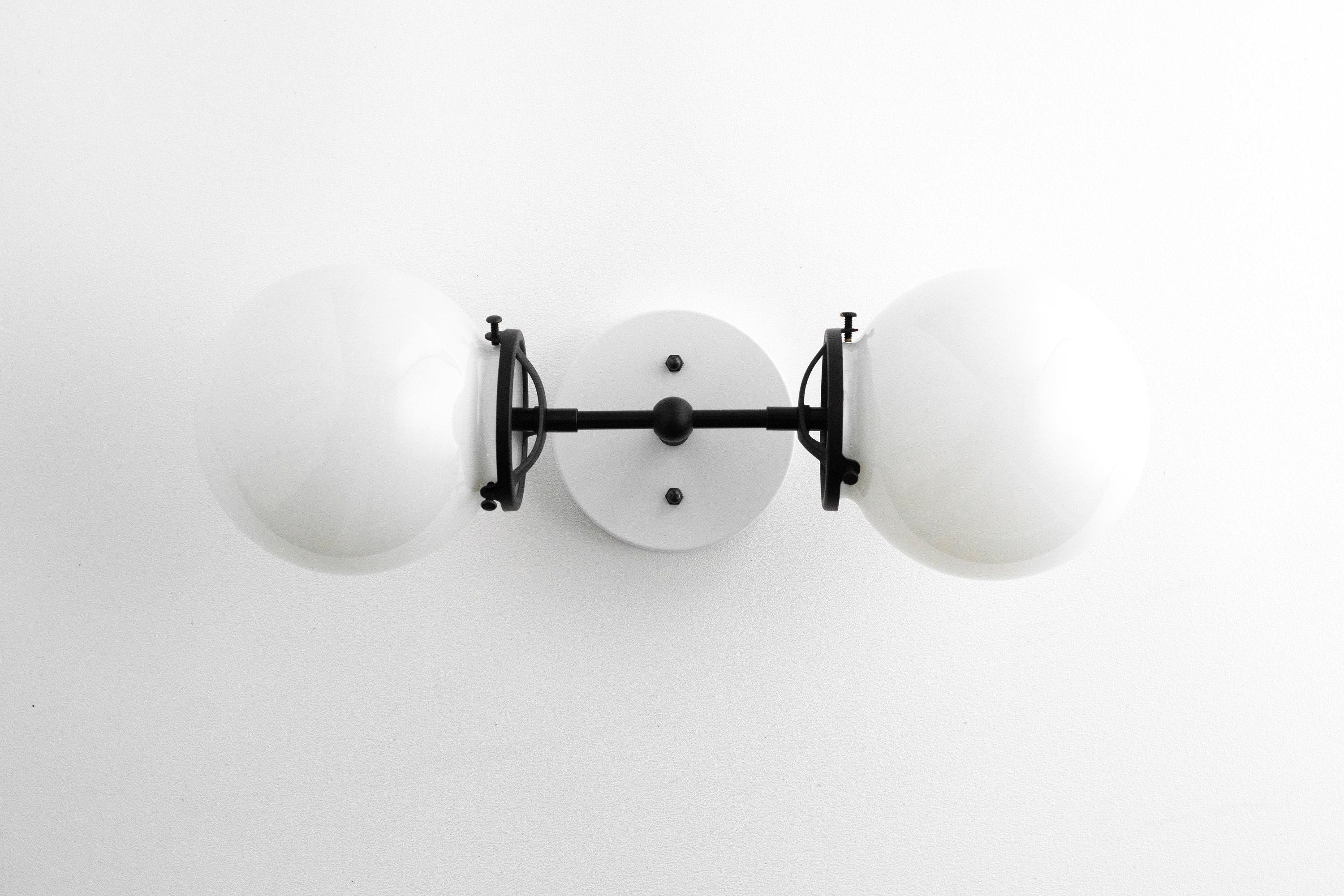 Lumio Globe Art Deco Vanity Light -  Opal Globe Bathroom Sconce KL1416