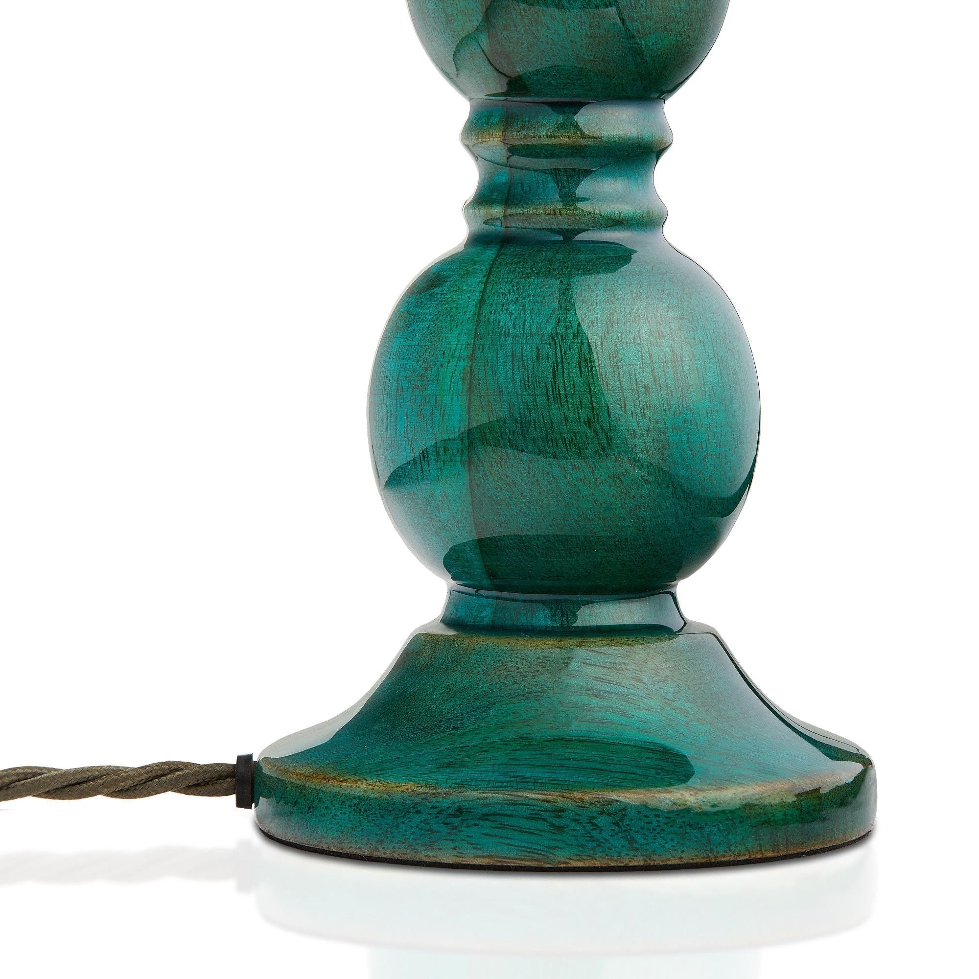Grainora Soft Fabric Shade Table Lamp - Sculptural Wooden Base Lamp for Interiors KL2129