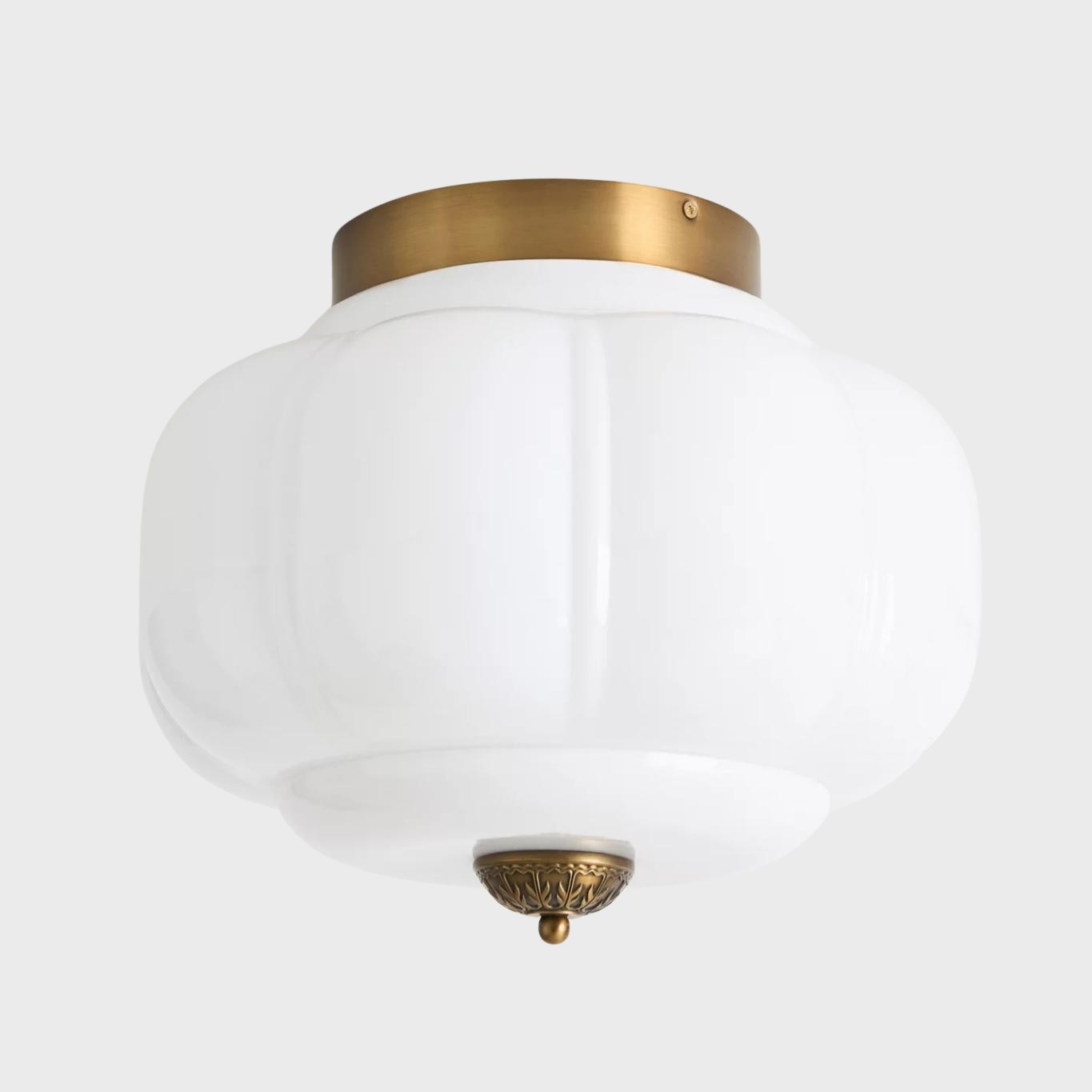 Eloise Retro Milk Glass Semi Flush Mount Ceiling Light KL859