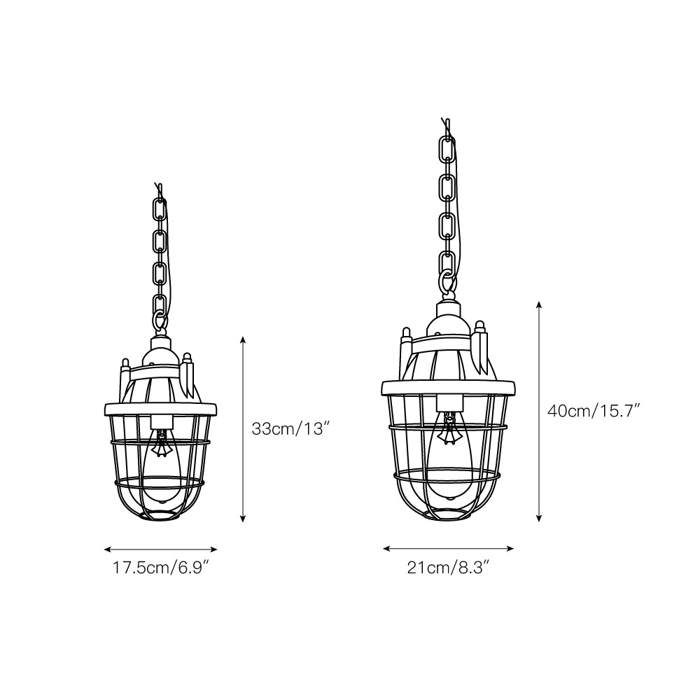 Bulkhead Cage Pendant Light D629