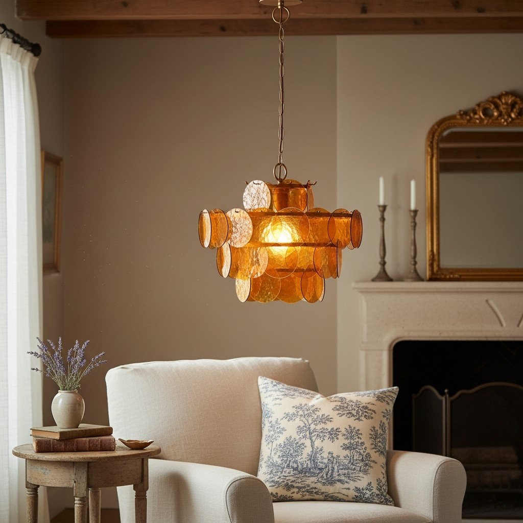 Morien Colorful Disc Pendant Light - Artistic Glass and Metal Pendant Lighting for Dining or Bedroom KL2056