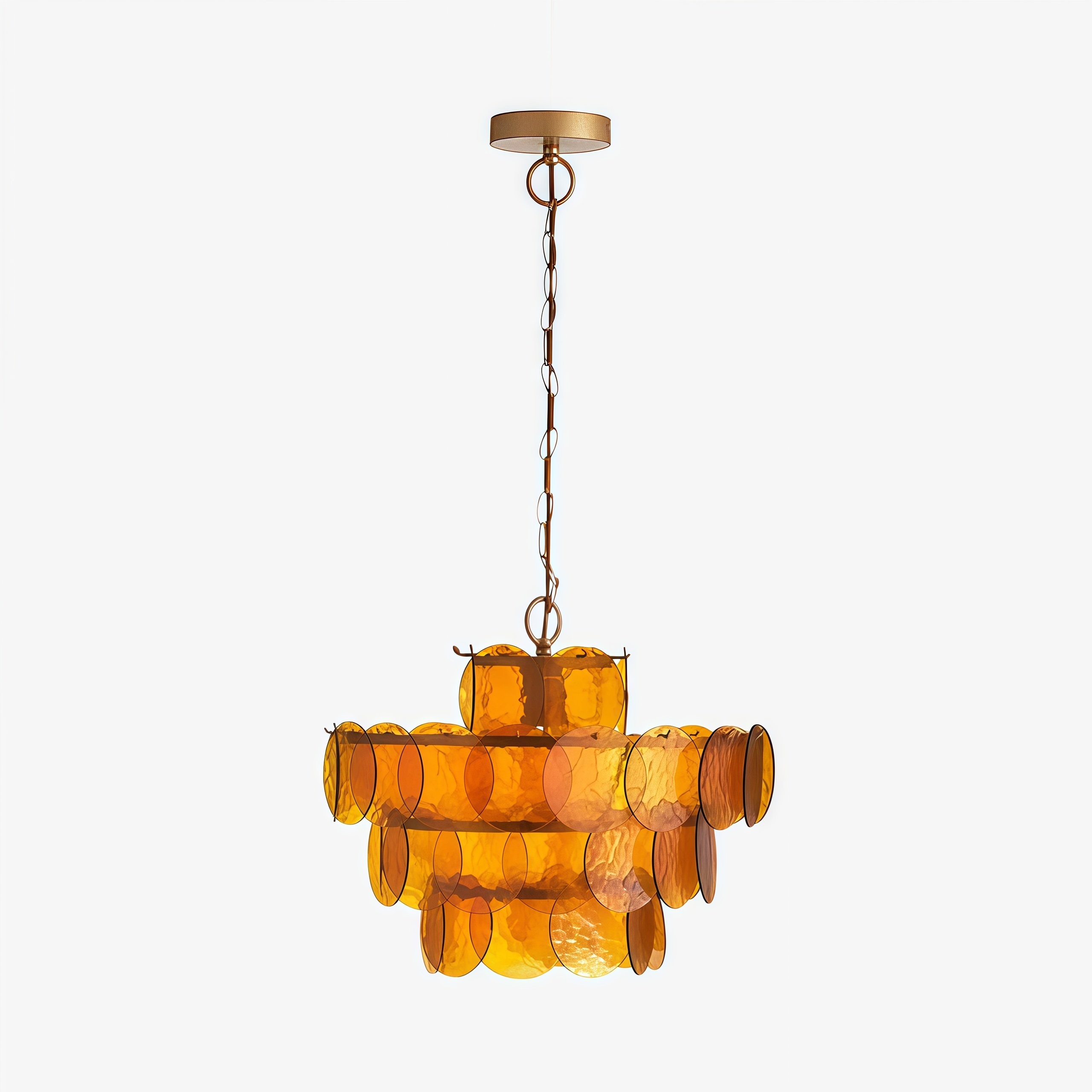 Morien Colorful Disc Pendant Light - Artistic Glass and Metal Pendant Lighting for Dining or Bedroom KL2056