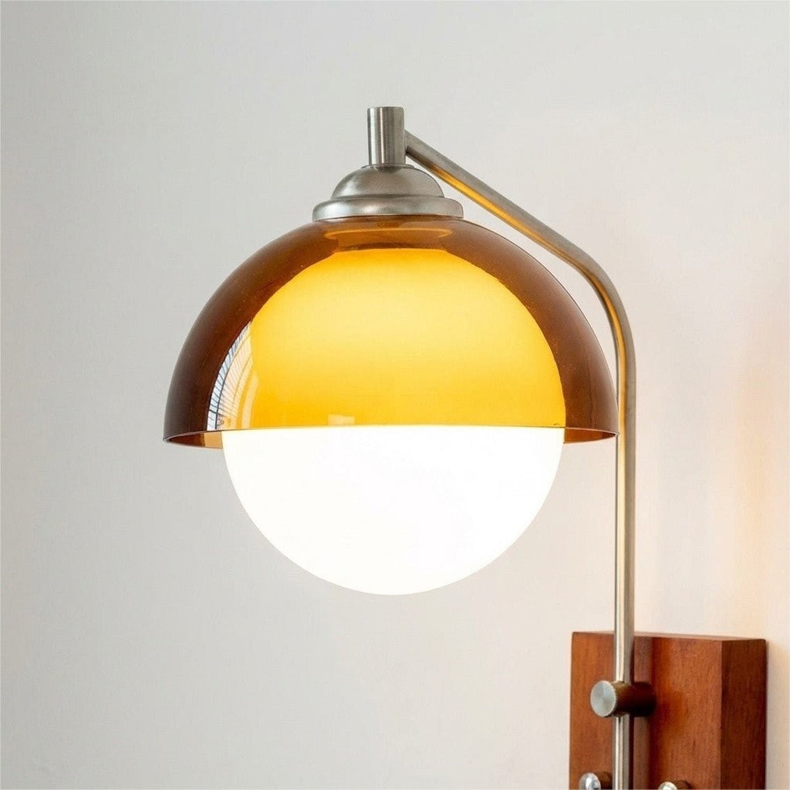 Afterglow Contemporary Wall Lamp with Wood Texture Base - Ambient Lighting for Hallway and Entryway KL2149