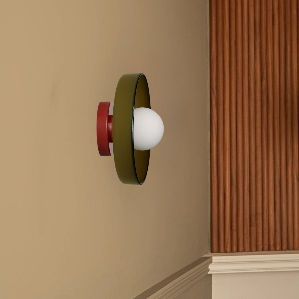 Kalo Round Glass Metal Base Wall Light Ceiling Light- Disc Orb Wall Sconce for Modern Interior KL922