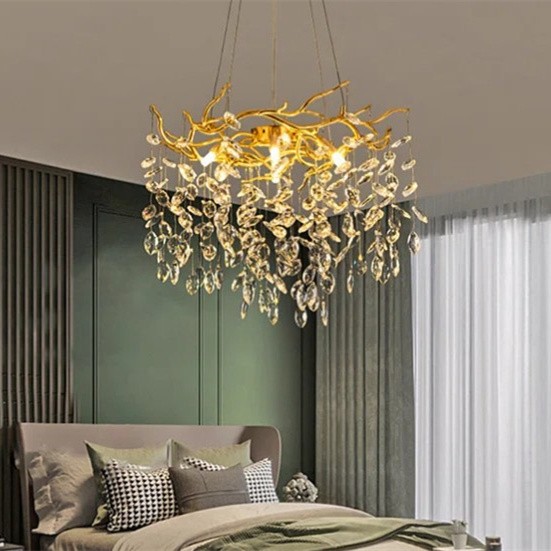 Golden Crystal Branch Chandelier