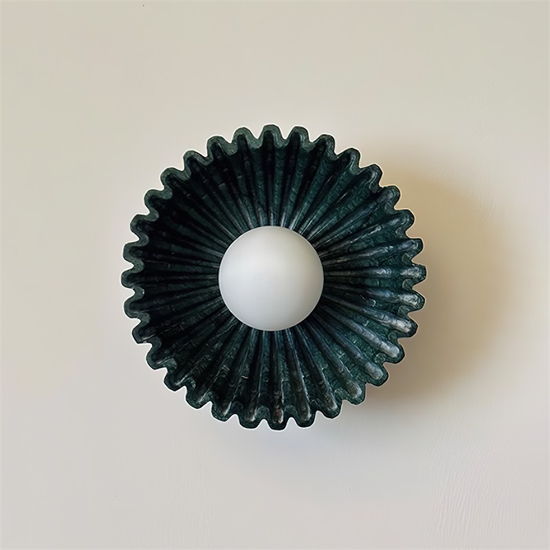 Sculptural Ceramic Wall Sconce – Opal Globe Sconce with Ceramic Finish KL246