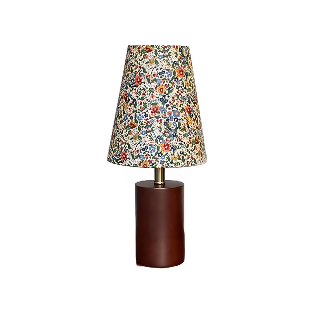 French Fabric Floral Wood Small Table Lamp For Bedroom KL803