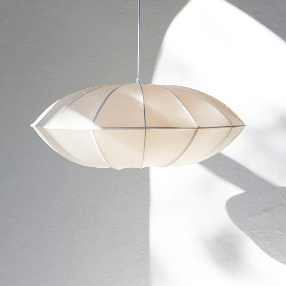 Nordic Bubble Pendant Light – Textured Fabric Shade Hanging Lamp KL114