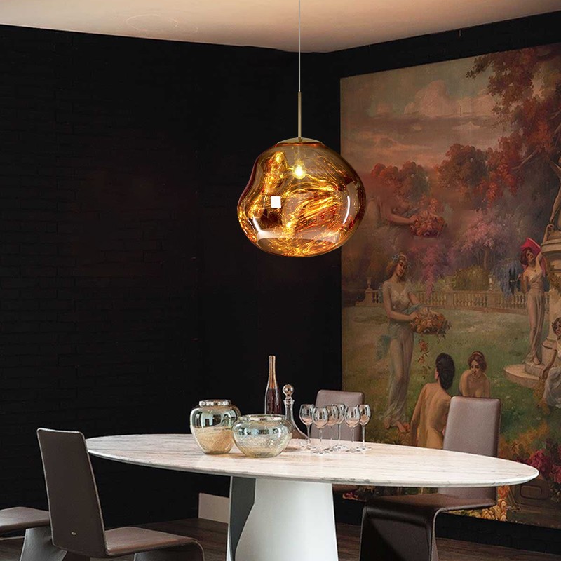 Glass Melt Pendant Light - Artistic Molten Pendant Light For Living Room And Dining Room