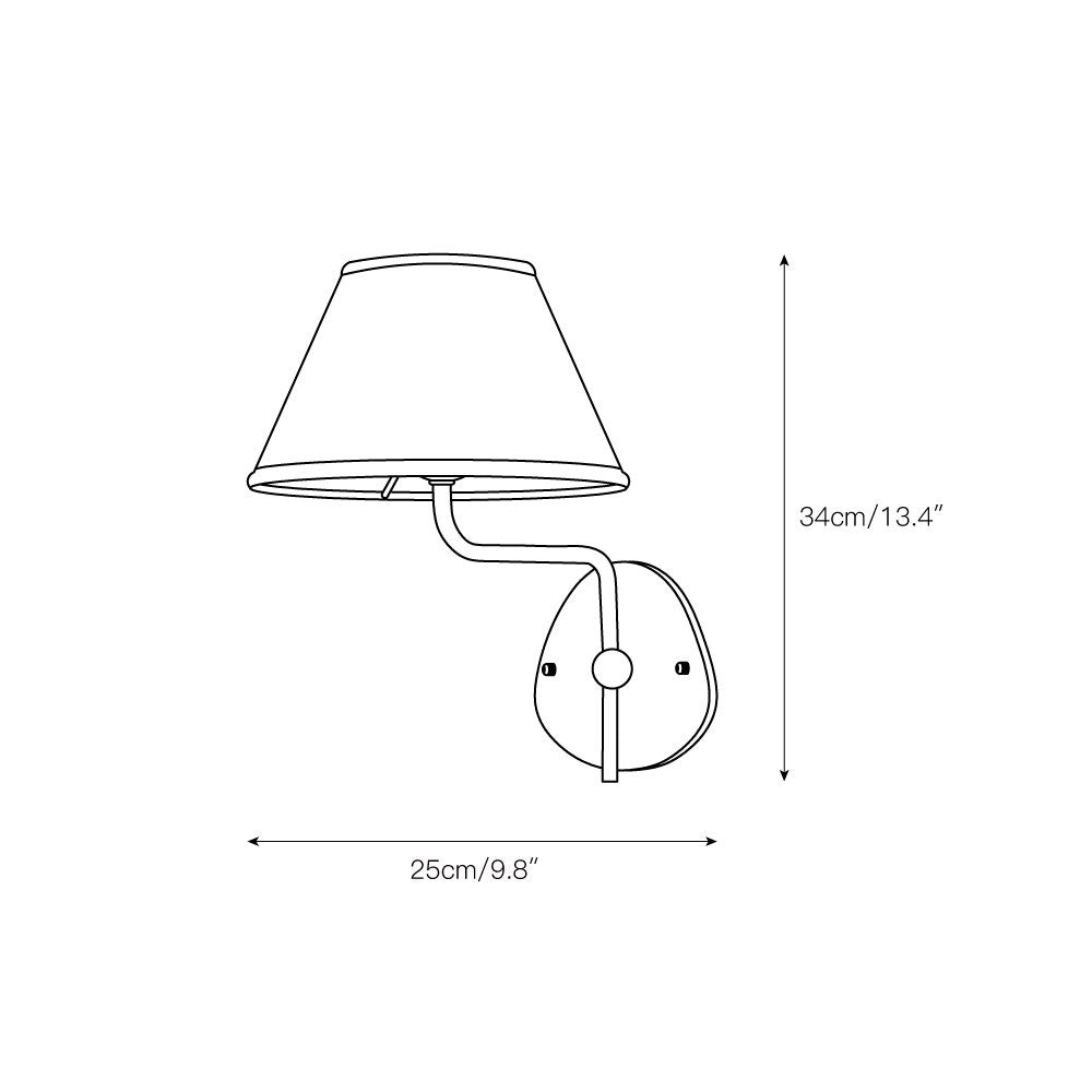 Kulo Classic Brass Wall Lamp – Modern Fabric Shade Wall Sconce for Bedroom or Hallway KL1533