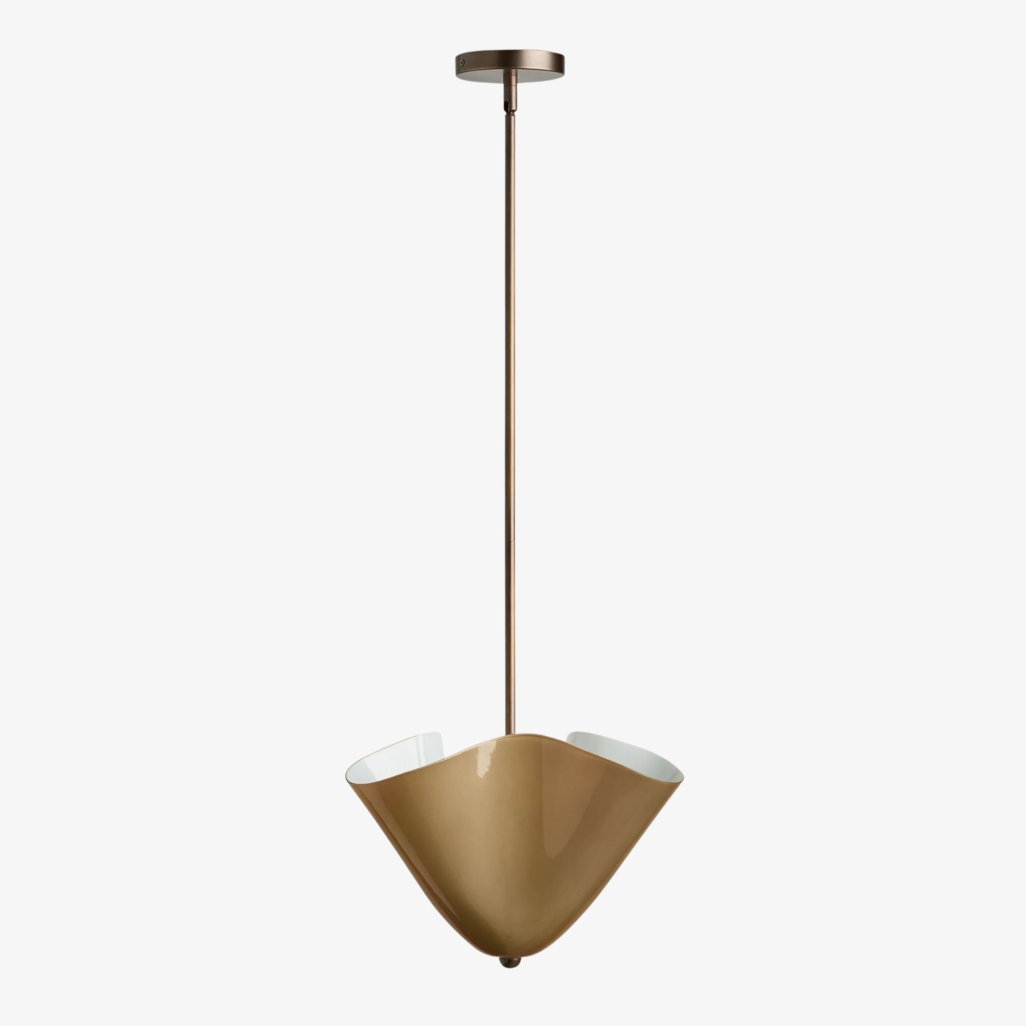 Bellina Radner Pendant Light – Colored Glass Shade with Brass Detail for Modern Spaces KL1417