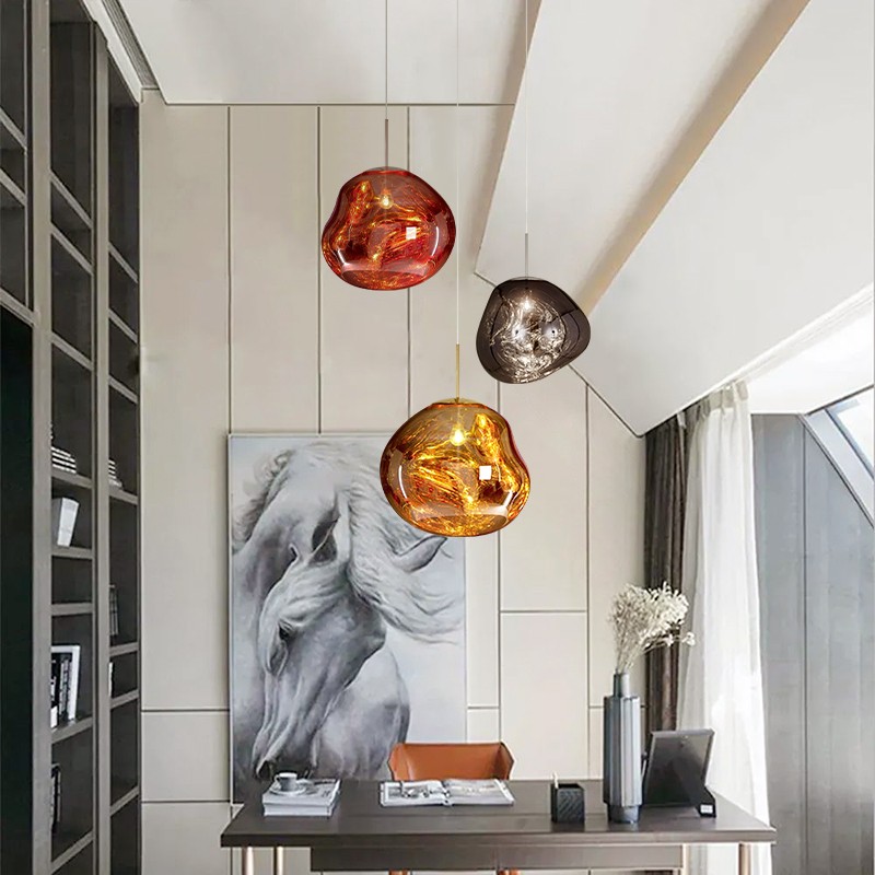 Glass Melt Pendant Light - Artistic Molten Pendant Light For Living Room And Dining Room