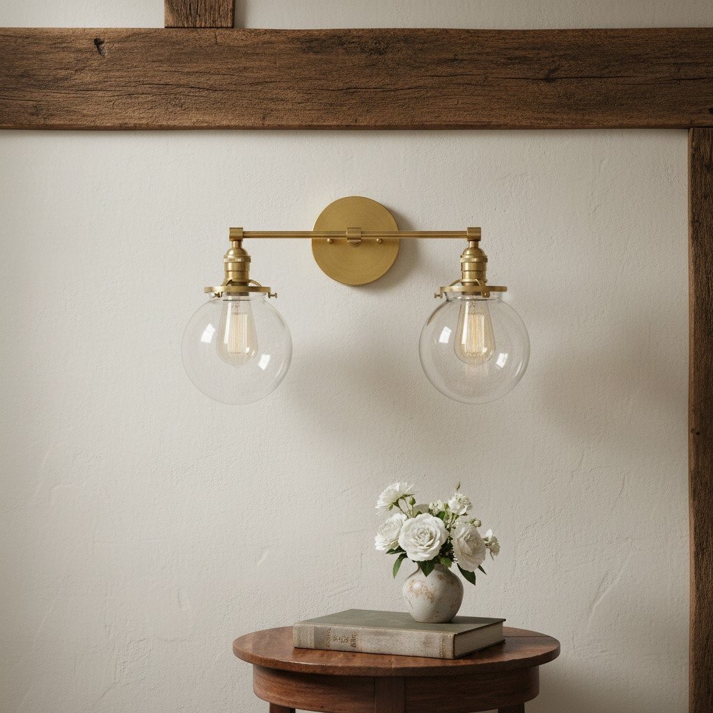 Lumio Globe Glass Globe Vanity Light - Modern Two Light Bathroom Sconce KL1404