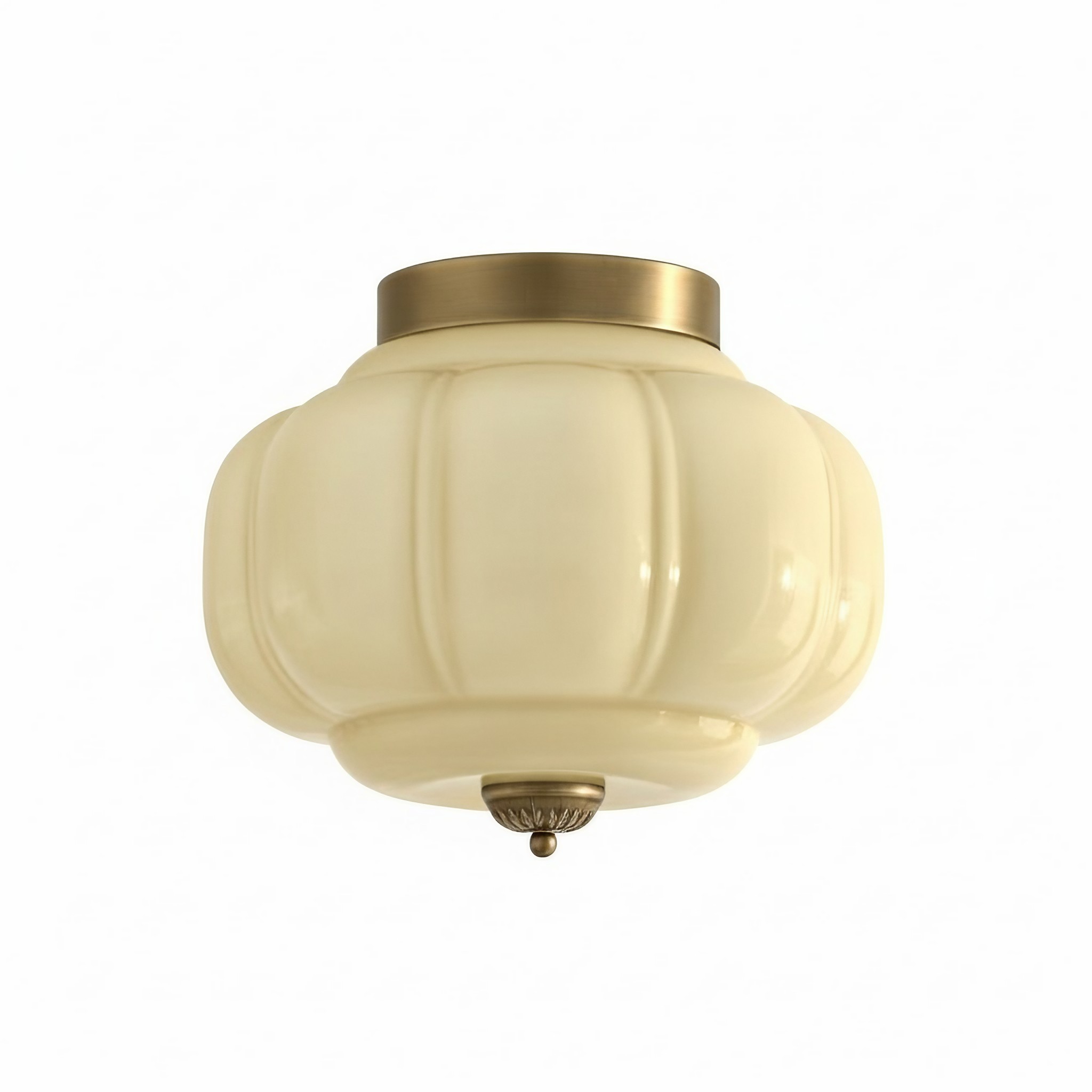 Eloise Retro Milk Glass Semi Flush Mount Ceiling Light KL859