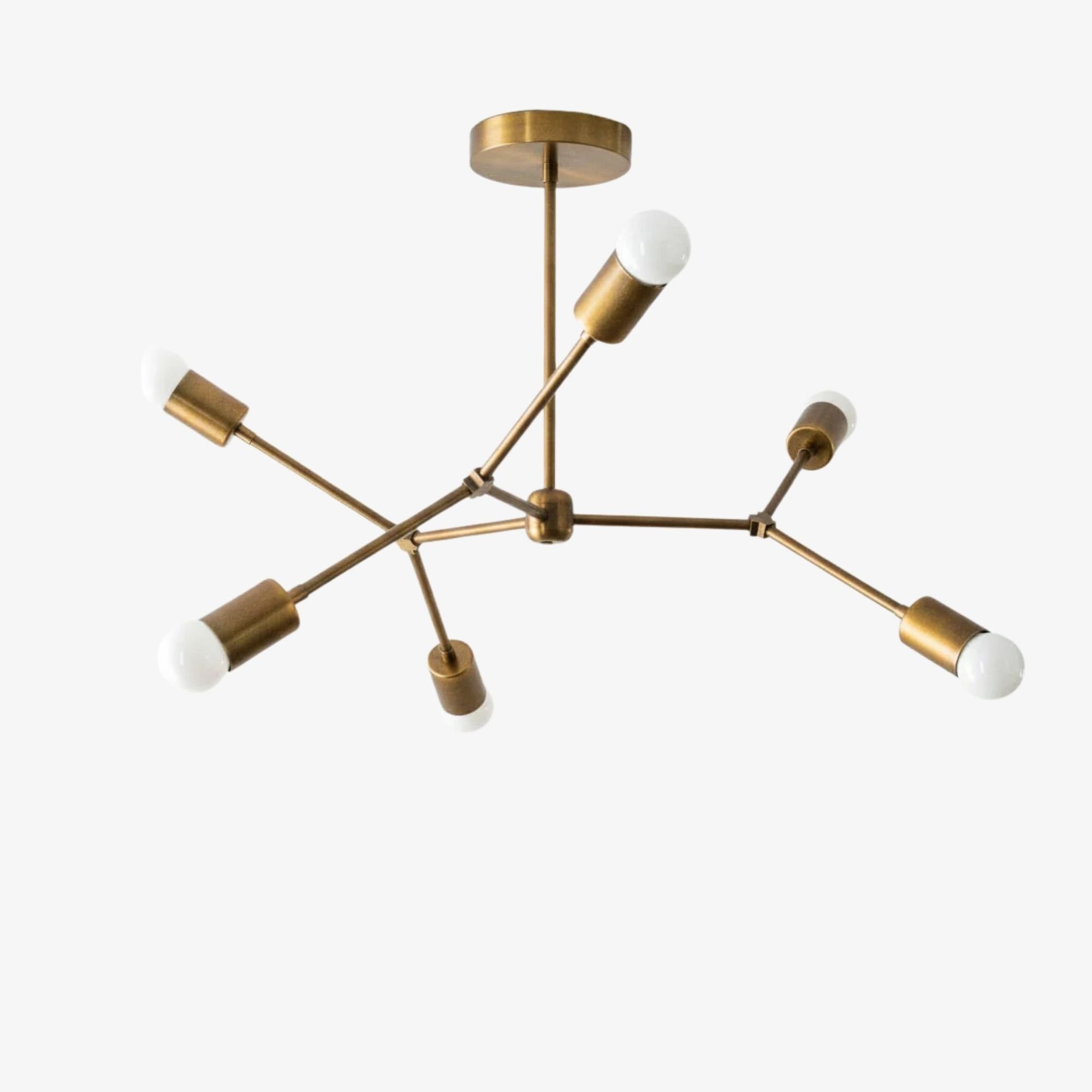 Mobilux Line Industrial Geometric Chandelier - Chrome Nickel Ceiling Light KL1415