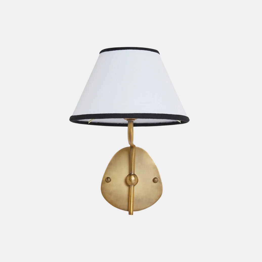 Kulo Classic Brass Wall Lamp – Modern Fabric Shade Wall Sconce for Bedroom or Hallway KL1533