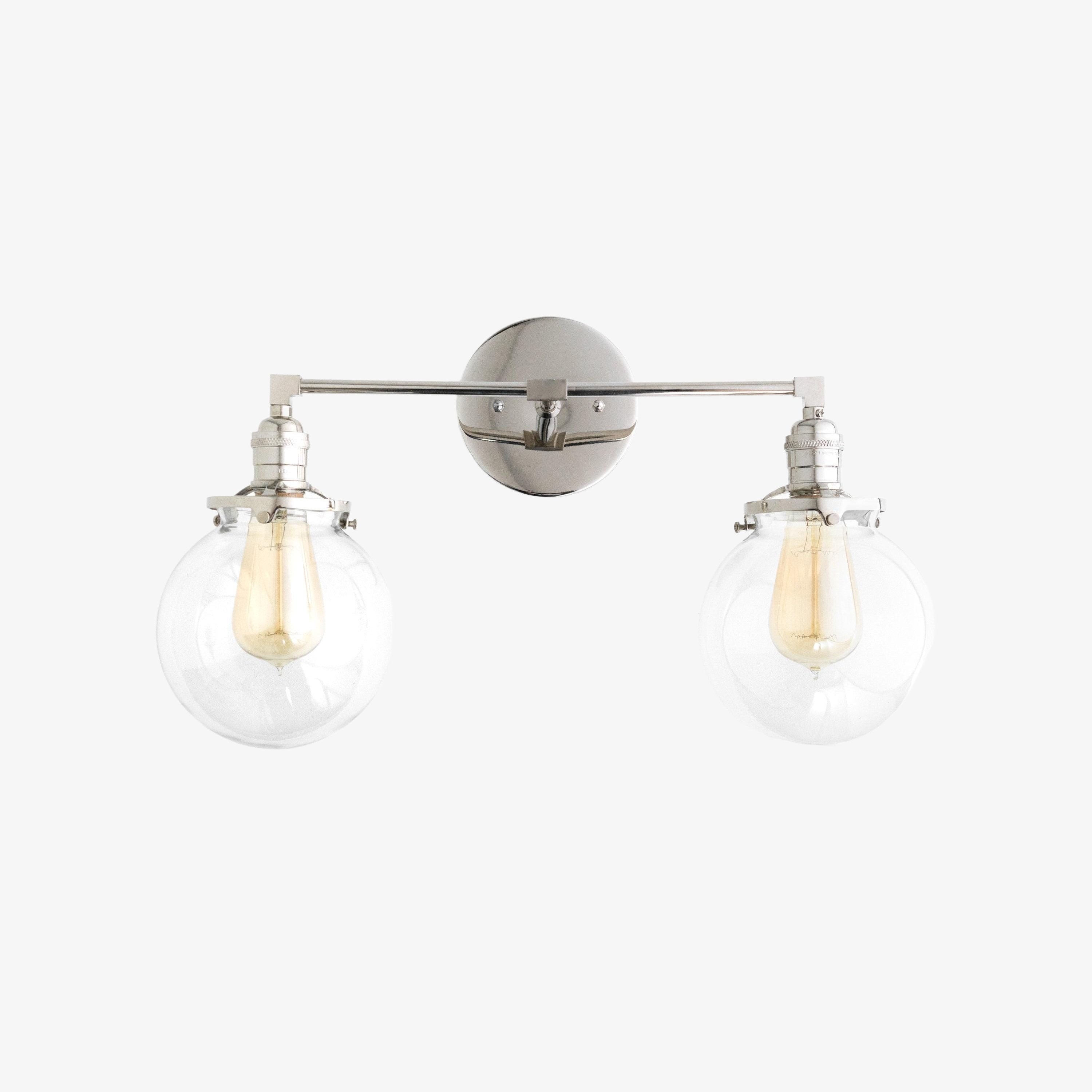Lumio Globe Glass Globe Vanity Light - Modern Two Light Bathroom Sconce KL1404