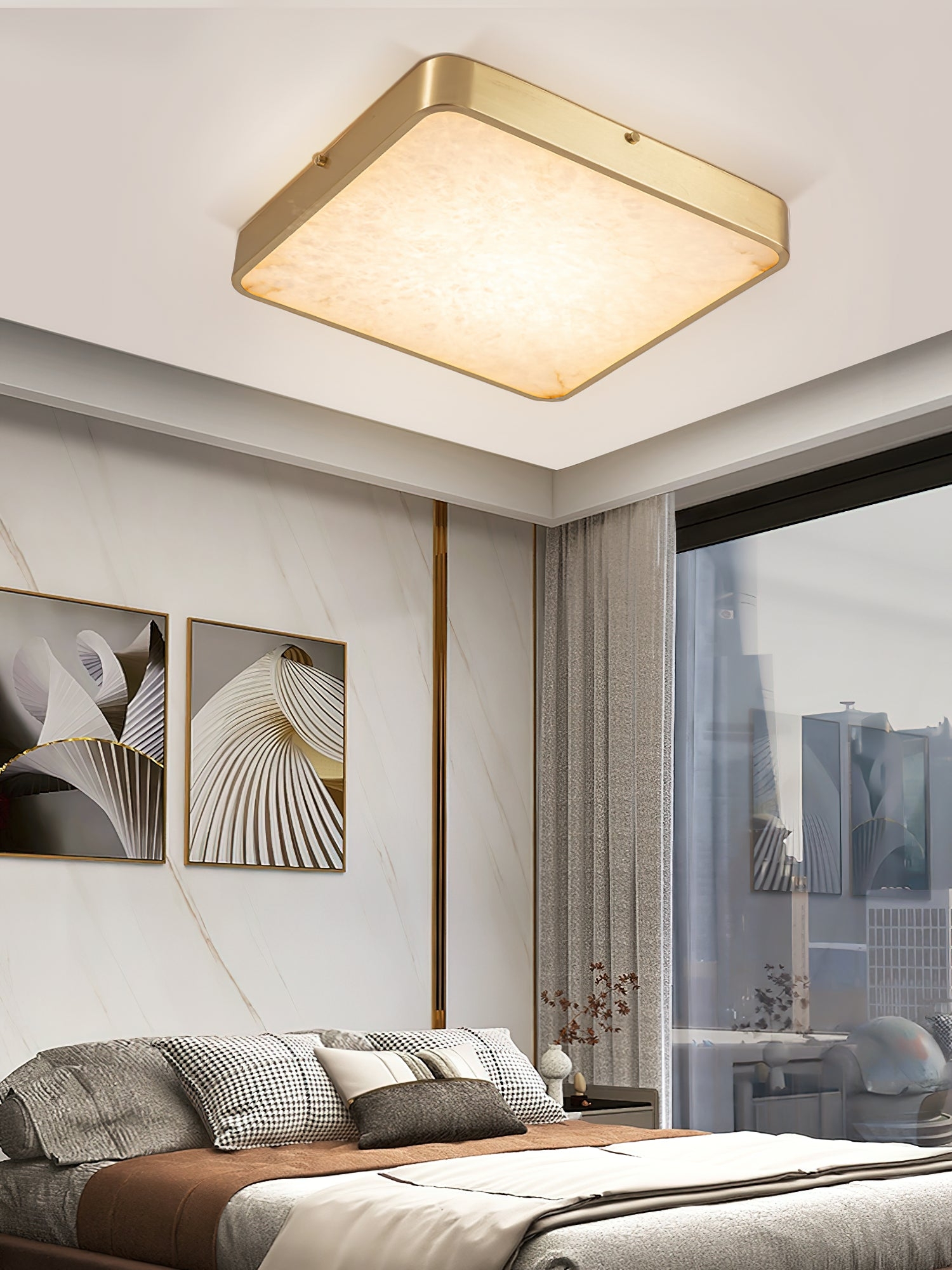 Geometric Alabaster Recessed Ceiling Light D431